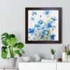 Blue Botanical Wild Flower Wall Art, Watercolor Print, Isolated | Framed Vertical Poster