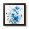 Blue Botanical Wild Flower Wall Art, Watercolor Print, Isolated | Framed Vertical Poster