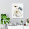 Wild Flower Framed Print | Flowermarket Watercolor Neutral Subdued Botanical Wall Art | Artful Dainty Wild Cosmos Flowers