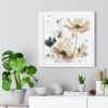 Wild Flower Framed Print | Flowermarket Watercolor Neutral Subdued Botanical Wall Art | Artful Dainty Wild Cosmos Flowers