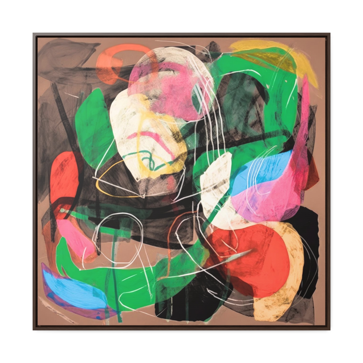 Interwoven Symphony No1 | Modern Abstract Print in Bright Colorful Maximalist Style | Framed Gallery Wrapped Canvas