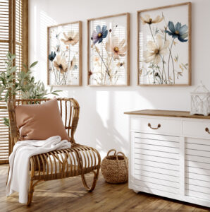 Farmhouse Interior Wall Art Botanical Wild Flowers