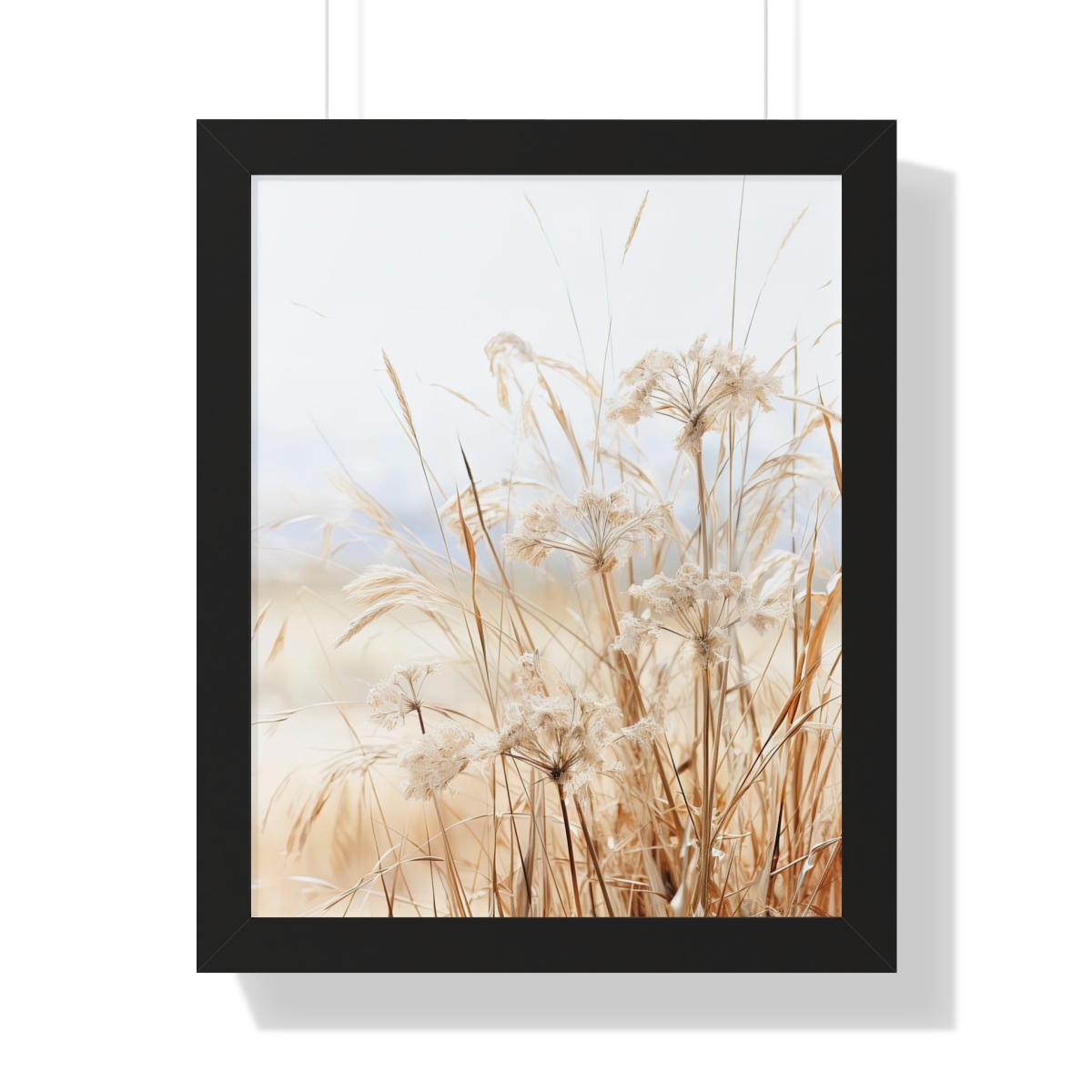 Neutral Botanical Dried Prairie Grass 1 of 3 | Framed Poster