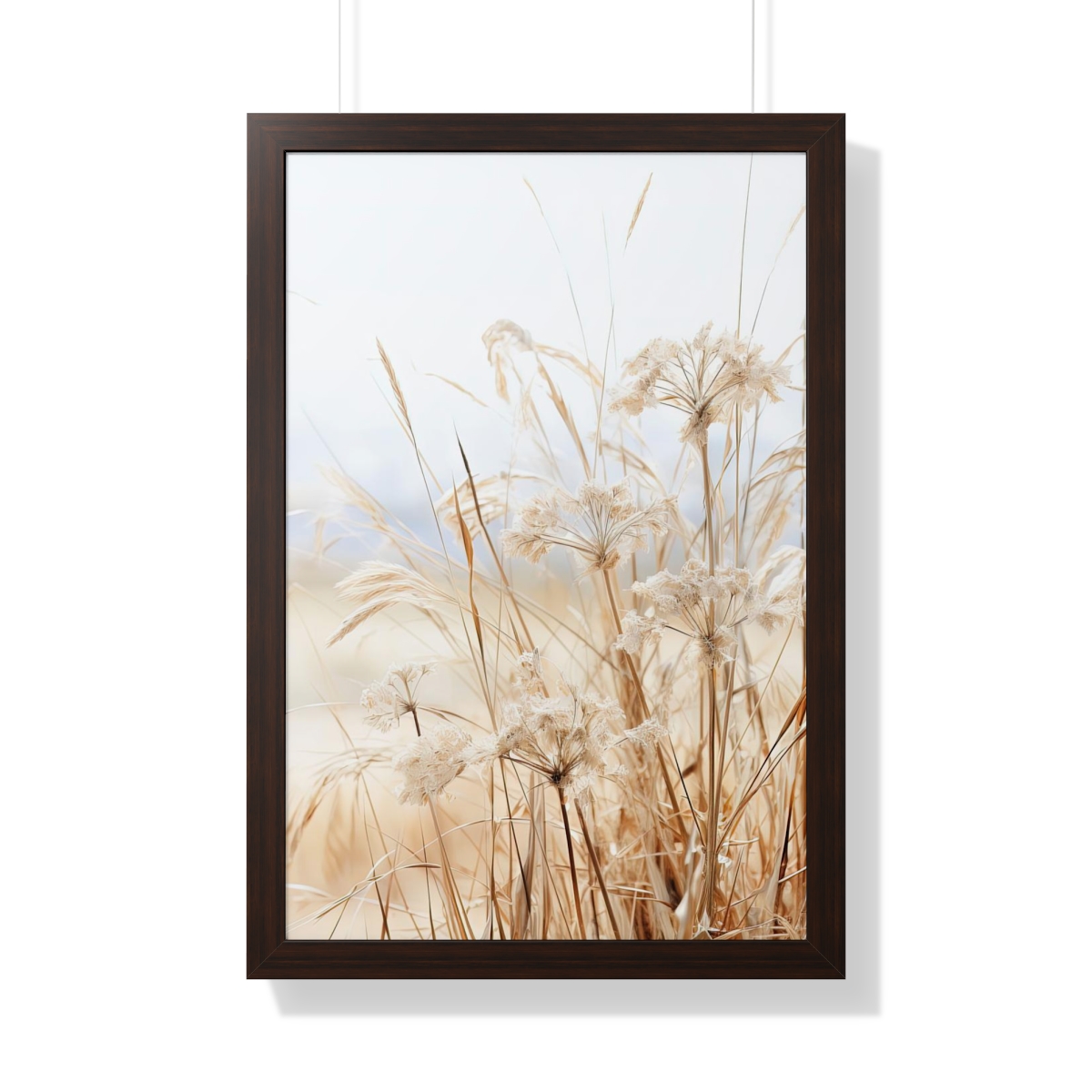 Neutral Botanical Dried Prairie Grass 1 of 3 | Framed Poster