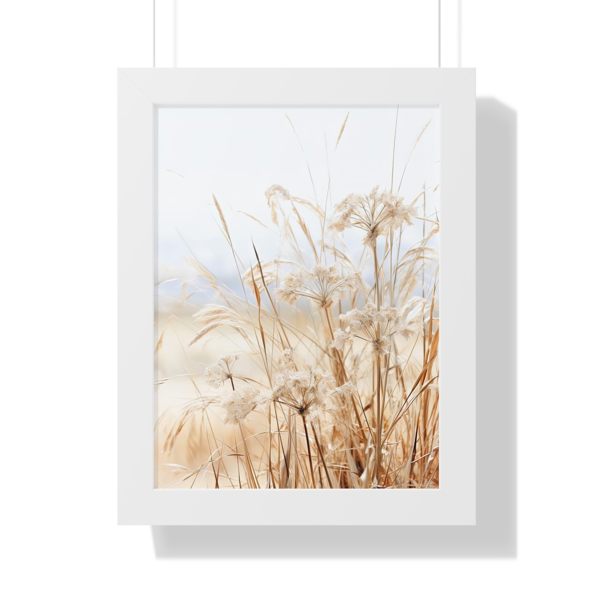 Neutral Botanical Dried Prairie Grass 1 of 3 | Framed Poster