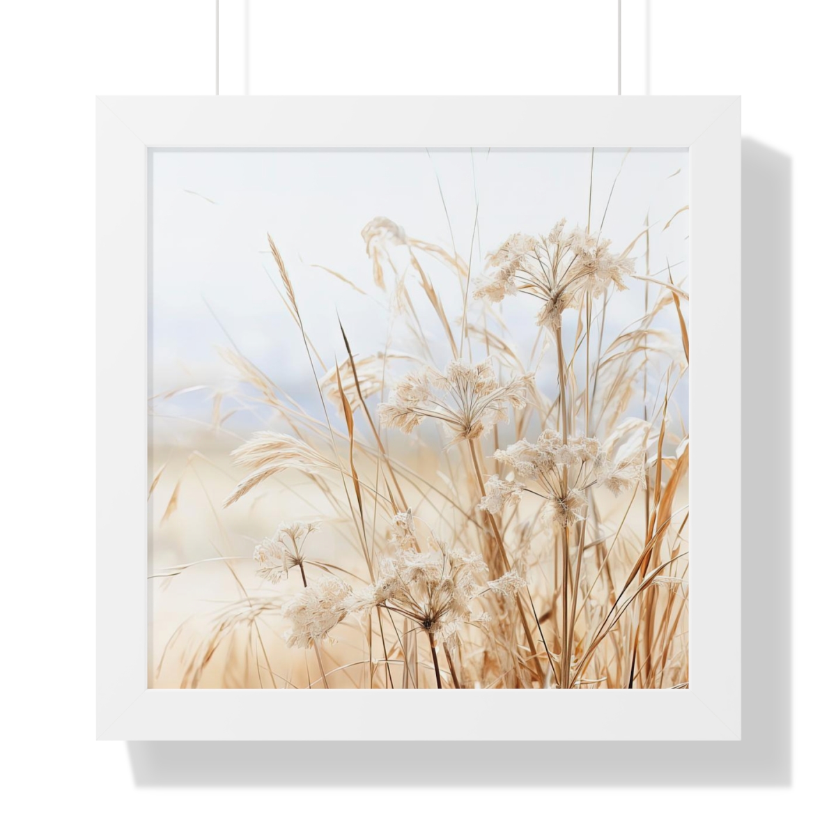 Neutral Botanical Dried Prairie Grass 1 of 3 | Framed Poster