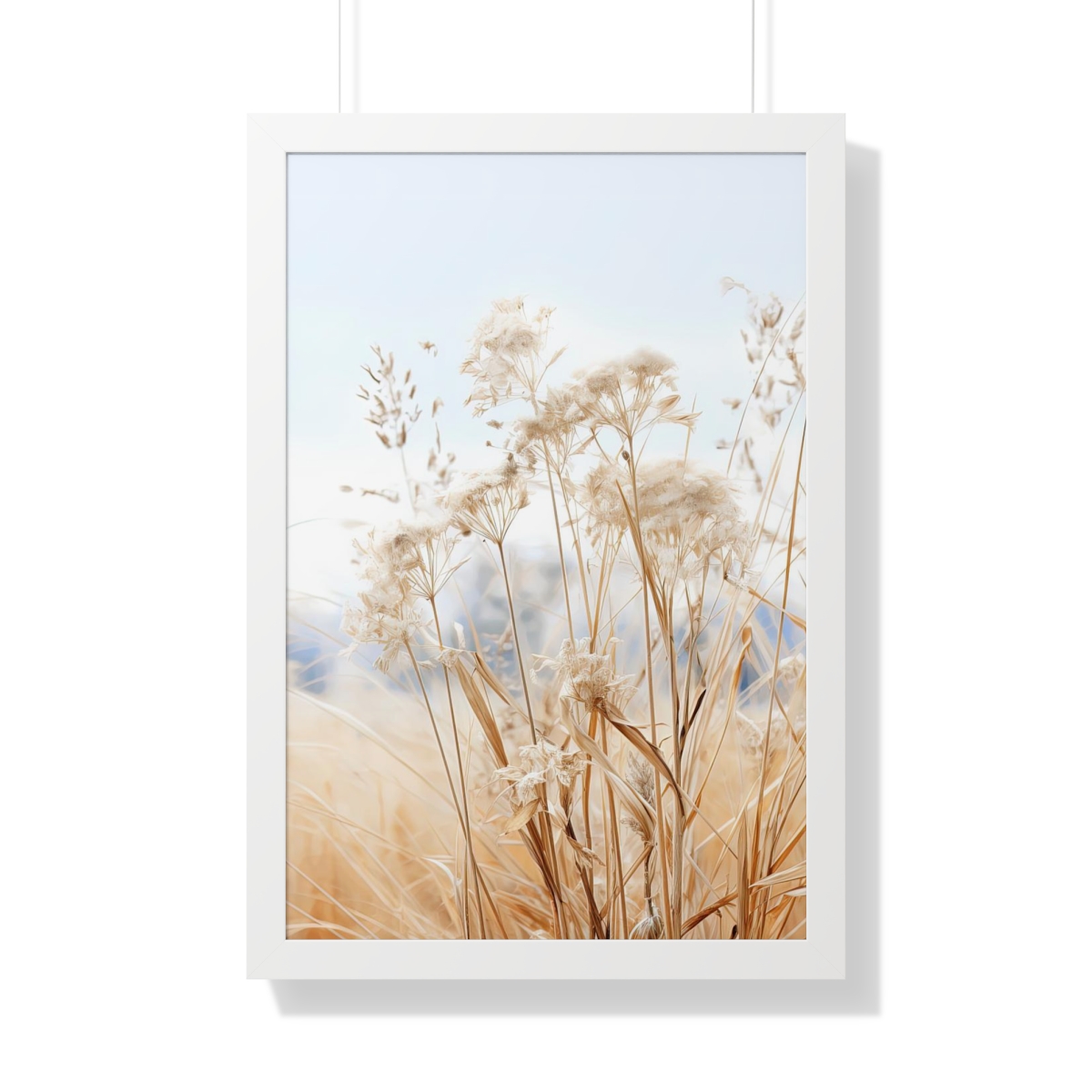 Neutral Botanical Dried Prairie Grass 3 of 3 | Framed Poster