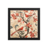 Vintage Floral Motifs with Birds 02 | Framed poster