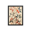 Vintage Floral Motifs with Red Berries 01 | Framed poster