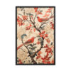 Vintage Floral Motifs with Birds 02 | Framed poster