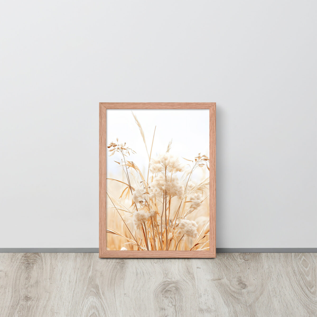Dried Prairier Grass White Flowers | Framed Poster