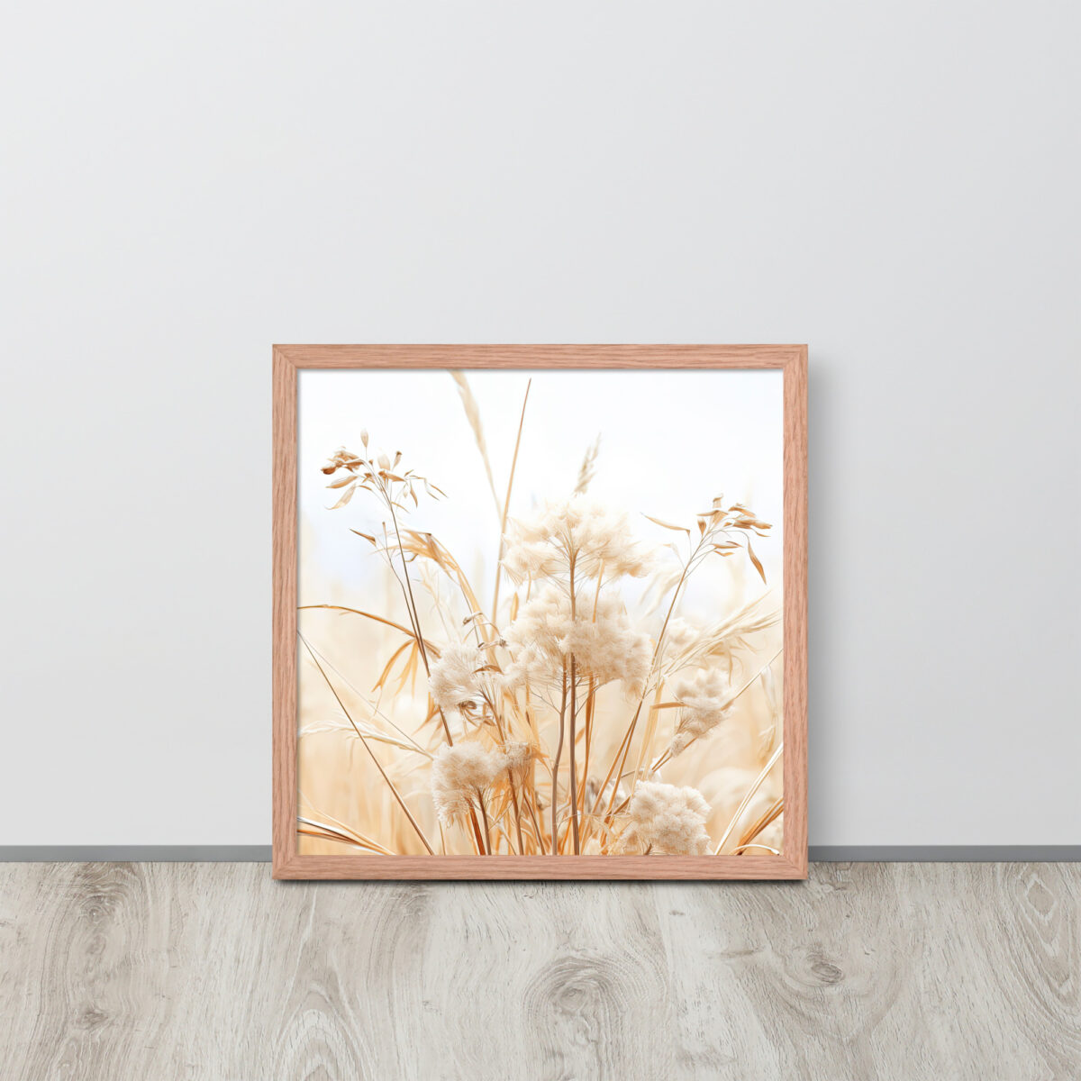 Dried Prairier Grass White Flowers | Framed Poster