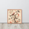 Vintage Floral Motifs with Birds 01 | Framed poster