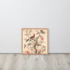 Vintage Floral Motifs with Birds 01 | Framed poster