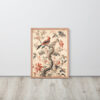 Vintage Floral Motifs with Birds 01 | Framed poster