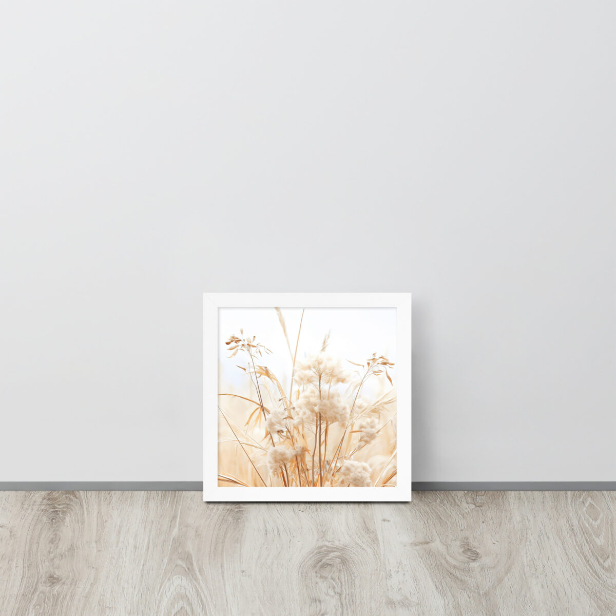 Dried Prairier Grass White Flowers | Framed Poster