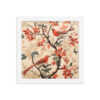 Vintage Floral Motifs with Birds 02 | Framed poster