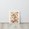 Vintage Floral Motifs with Birds 01 | Framed poster