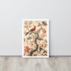 Vintage Floral Motifs with Birds 01 | Framed poster