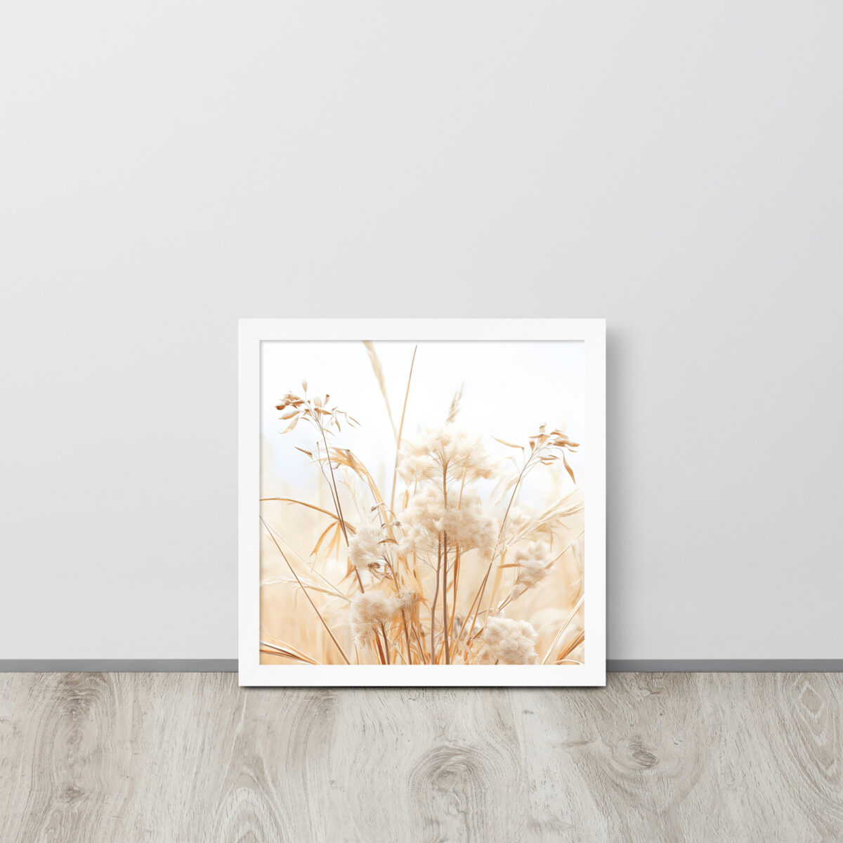 Dried Prairier Grass White Flowers | Framed Poster