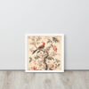 Vintage Floral Motifs with Birds 01 | Framed poster