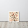 Vintage Floral Motifs with Birds 01 | Framed poster