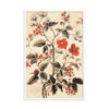 Vintage Floral Motifs with Red Berries 03 | Framed poster