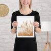 Pampas Grass Wall Art with Seascape Background | Framed poster