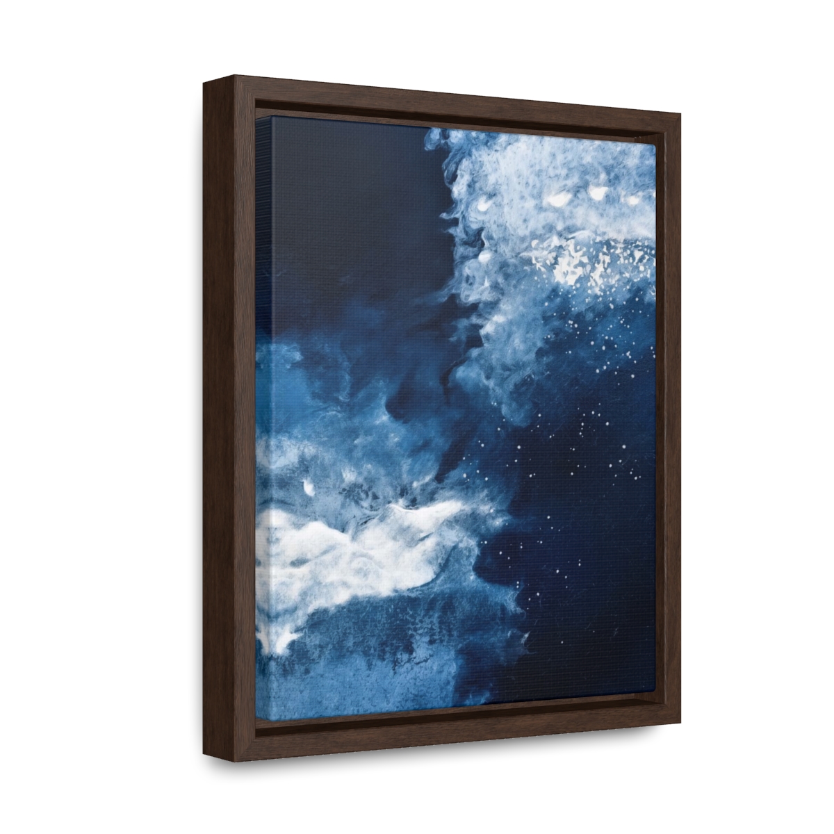 Icy Currents Blue Abstract Art | Framed Gallery Canvas Wrap