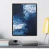 Icy Currents Blue Abstract Art | Framed Gallery Canvas Wrap