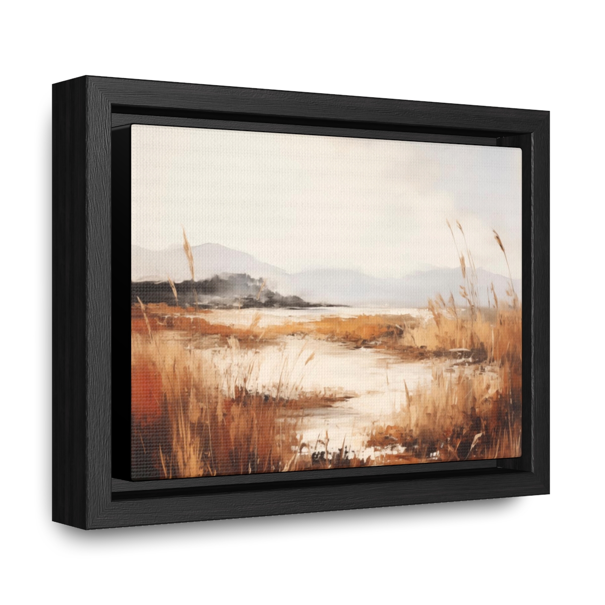 Coastal Serenity at Dusk: Pampas | Framed Gallery Canvas