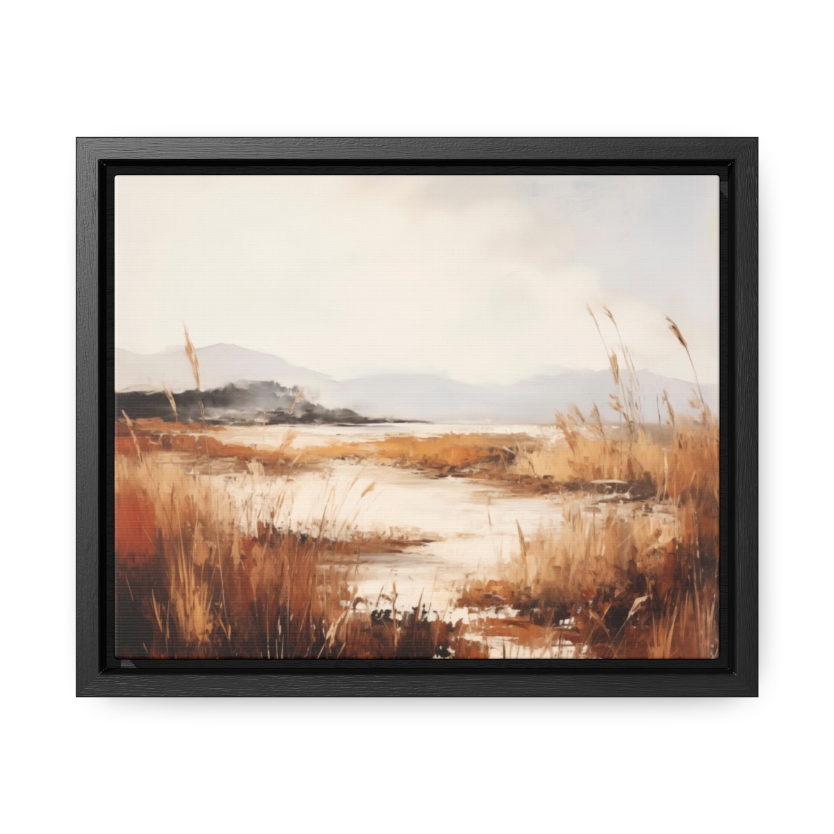 Coastal Serenity at Dusk: Pampas | Framed Gallery Canvas