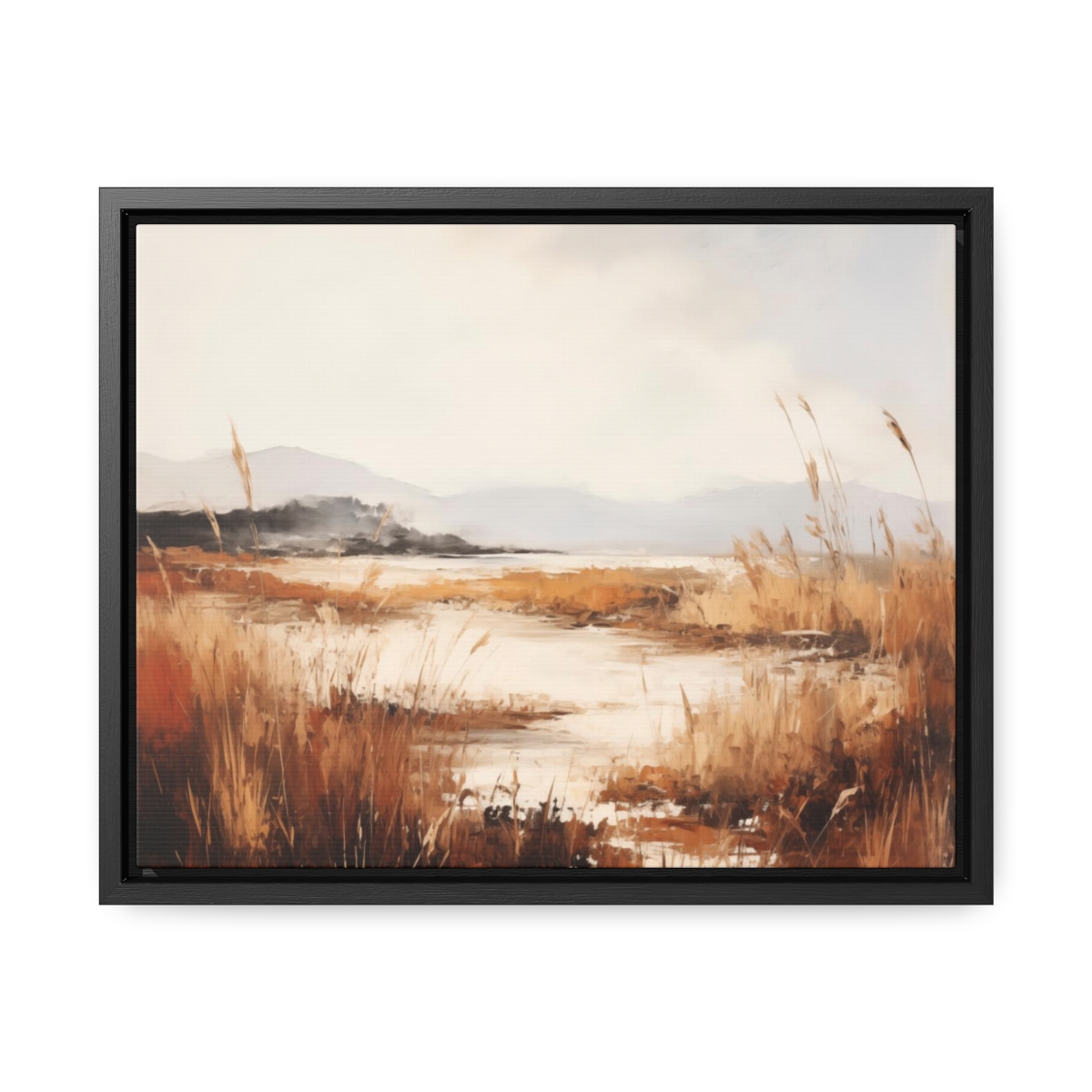 Coastal Serenity at Dusk: Pampas | Framed Gallery Canvas