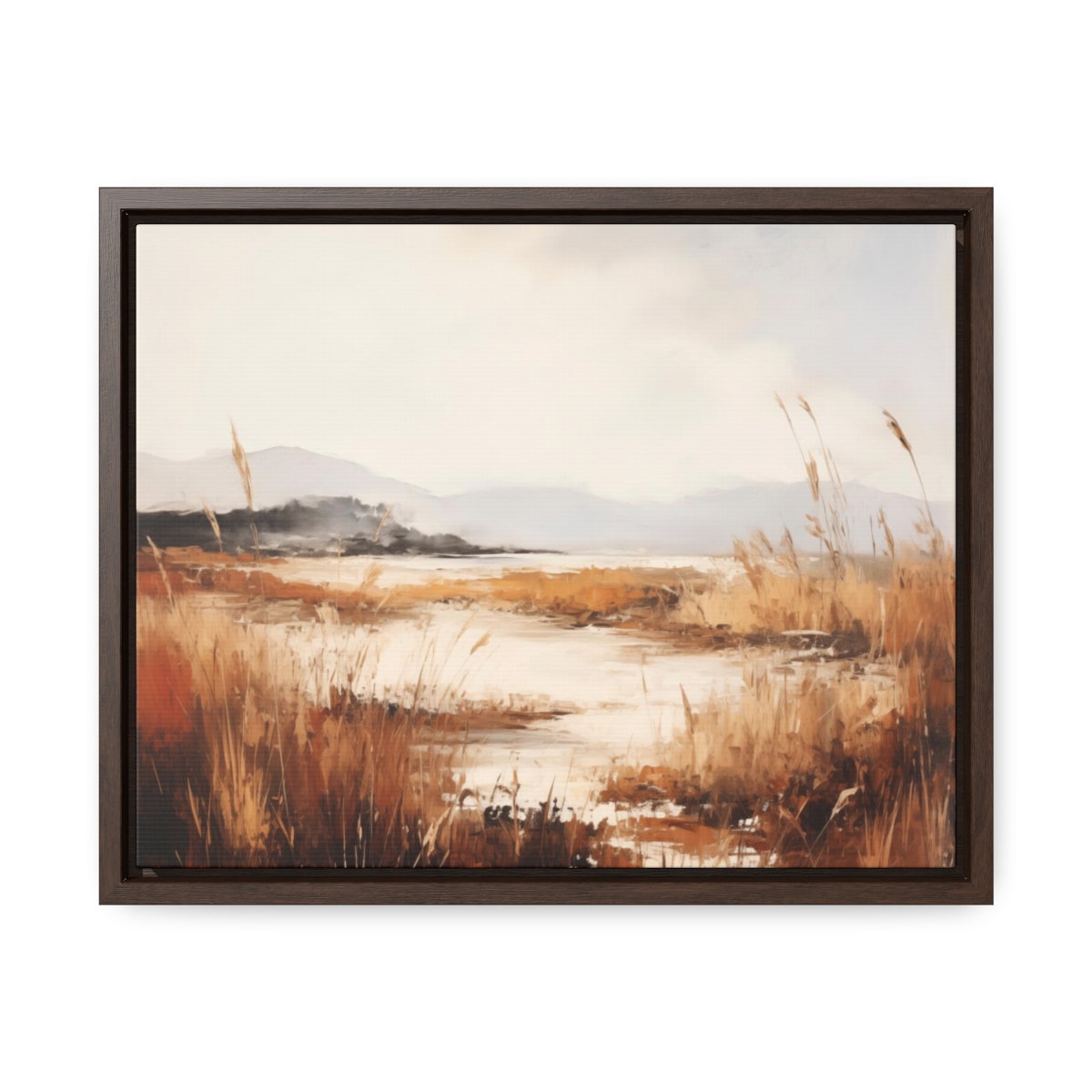 Coastal Serenity at Dusk: Pampas | Framed Gallery Canvas