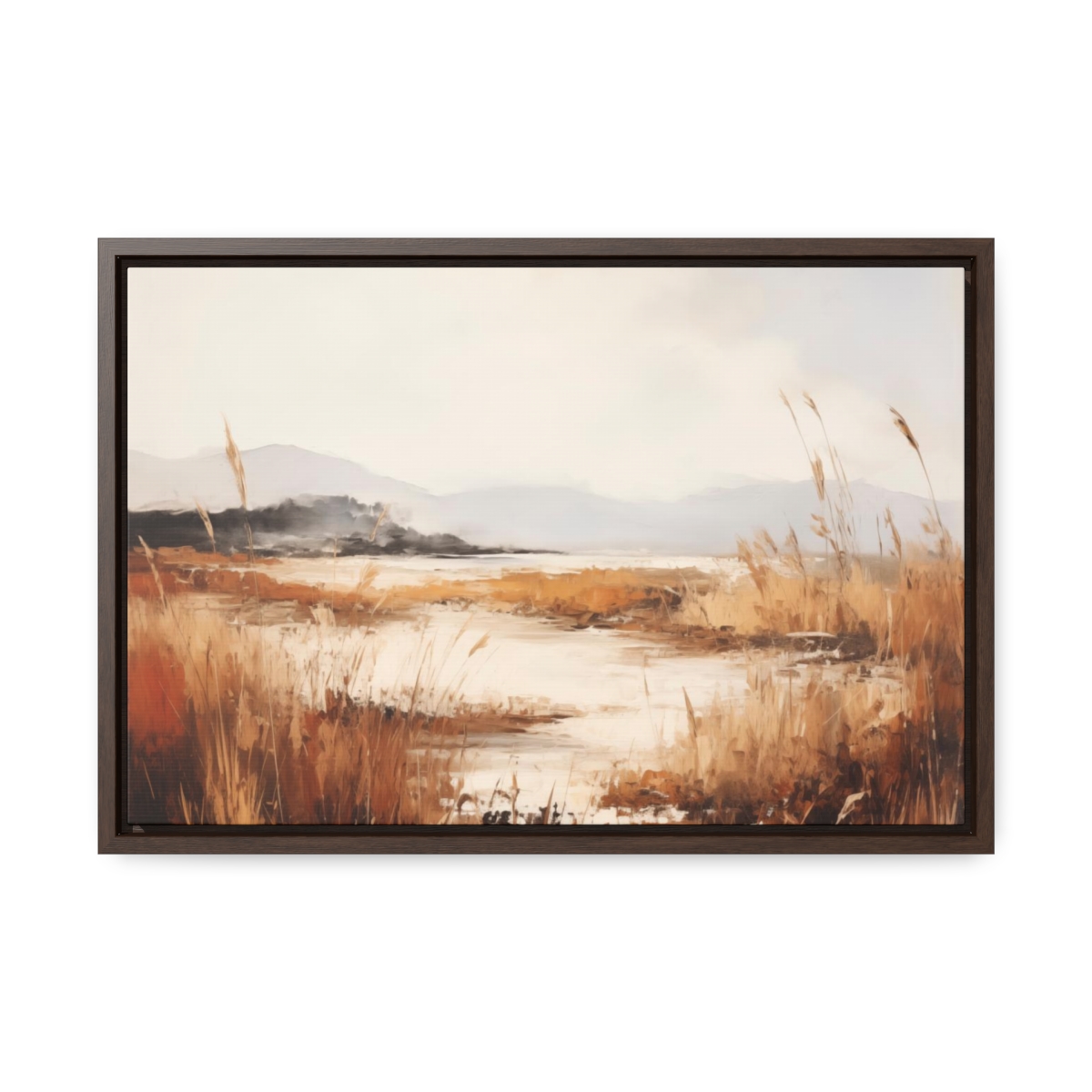 Coastal Serenity at Dusk: Pampas | Framed Gallery Canvas