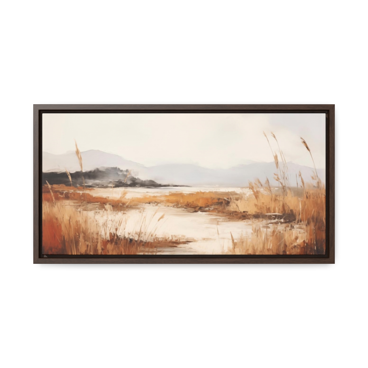 Coastal Serenity at Dusk: Pampas | Framed Gallery Canvas