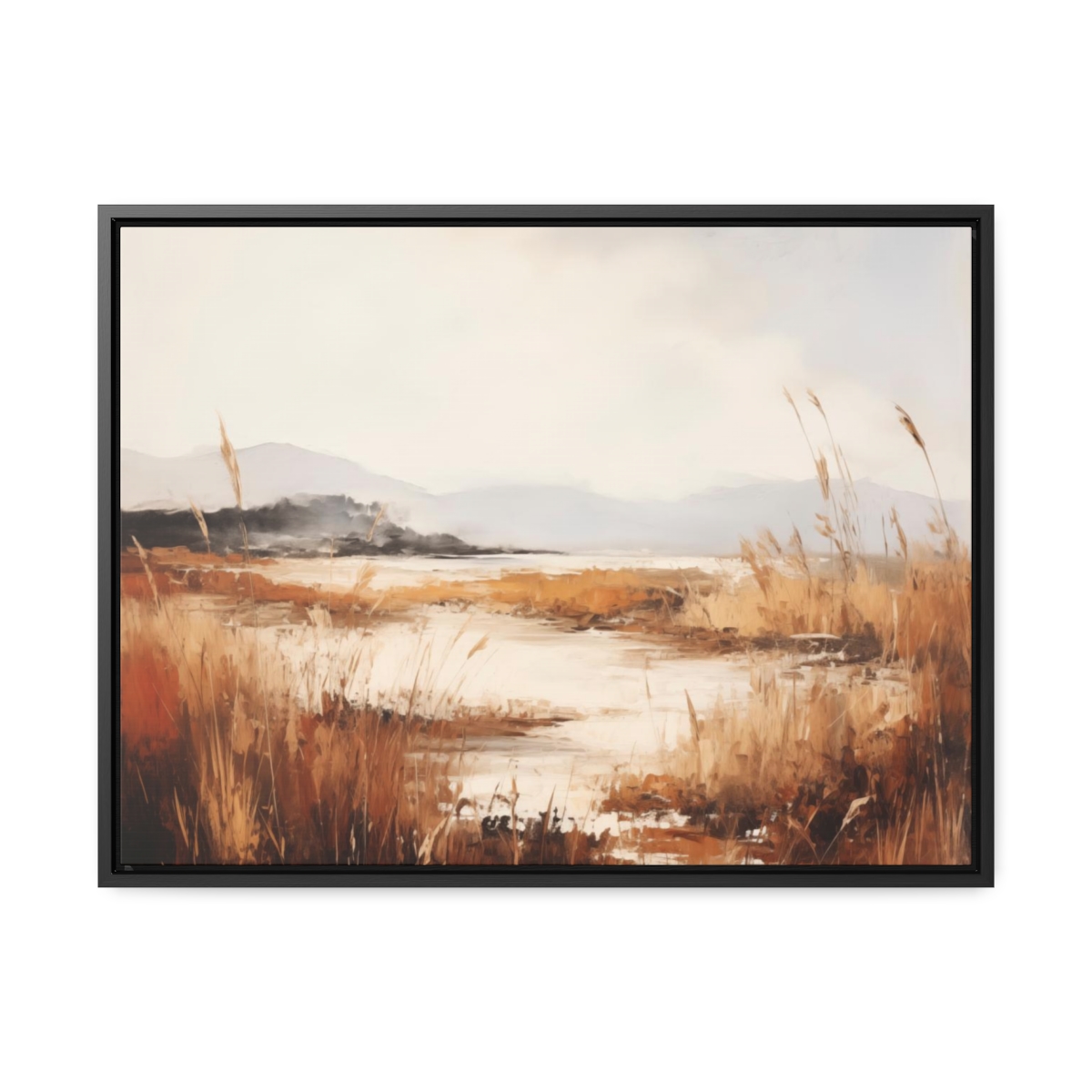 Coastal Serenity at Dusk: Pampas | Framed Gallery Canvas