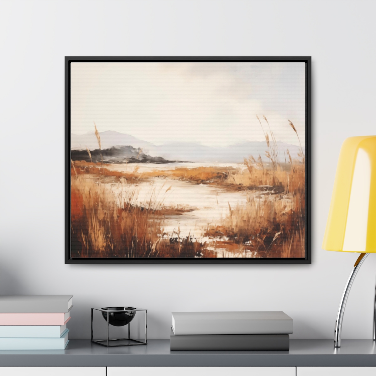 Coastal Serenity at Dusk: Pampas | Framed Gallery Canvas