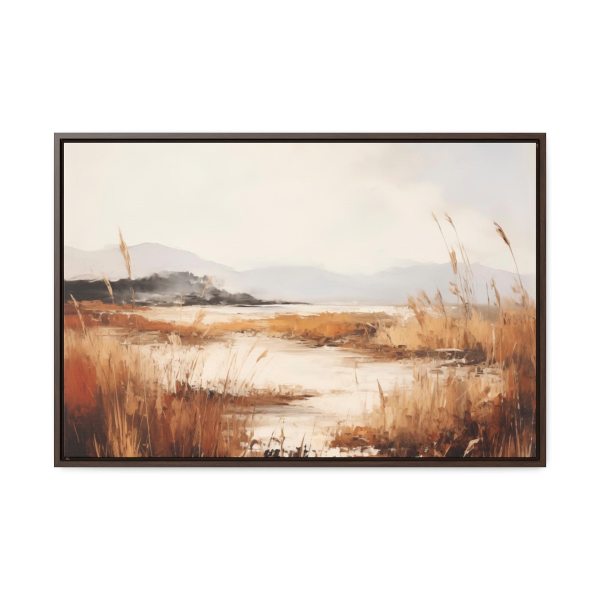 Coastal Serenity at Dusk: Pampas | Framed Gallery Canvas