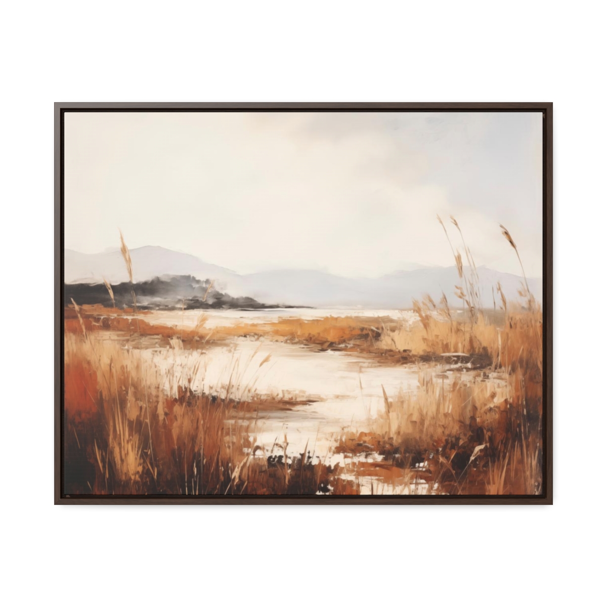 Coastal Serenity at Dusk: Pampas | Framed Gallery Canvas
