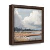 Clouds & Wildflowers Landscape Painting | Framed Gallery Wrapped Canvas