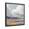 Clouds & Wildflowers Landscape Painting | Framed Gallery Wrapped Canvas