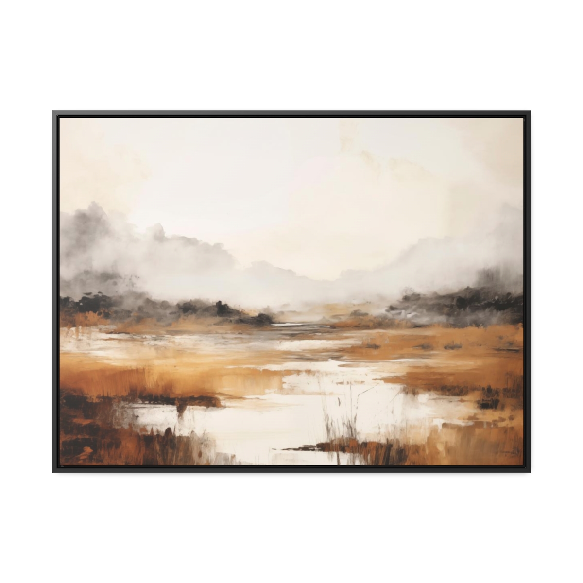 Coastal Serenity at Dusk: Fog | Framed Gallery Canvas