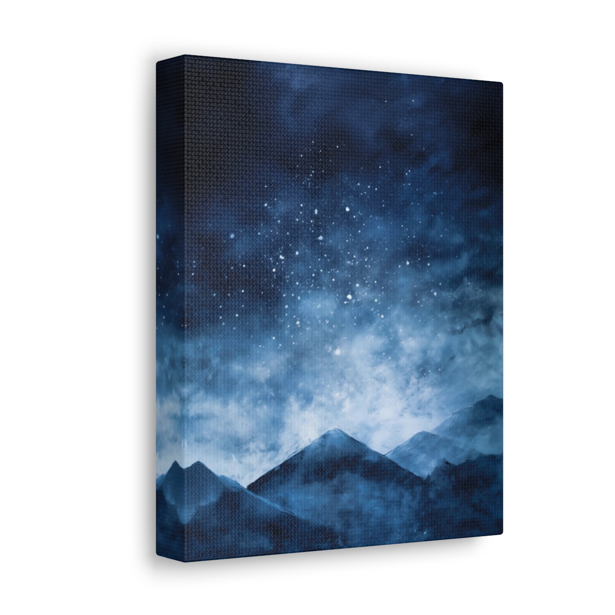 Snowy Mountains Blue Abstract Art | Gallery Wrapped Canvas