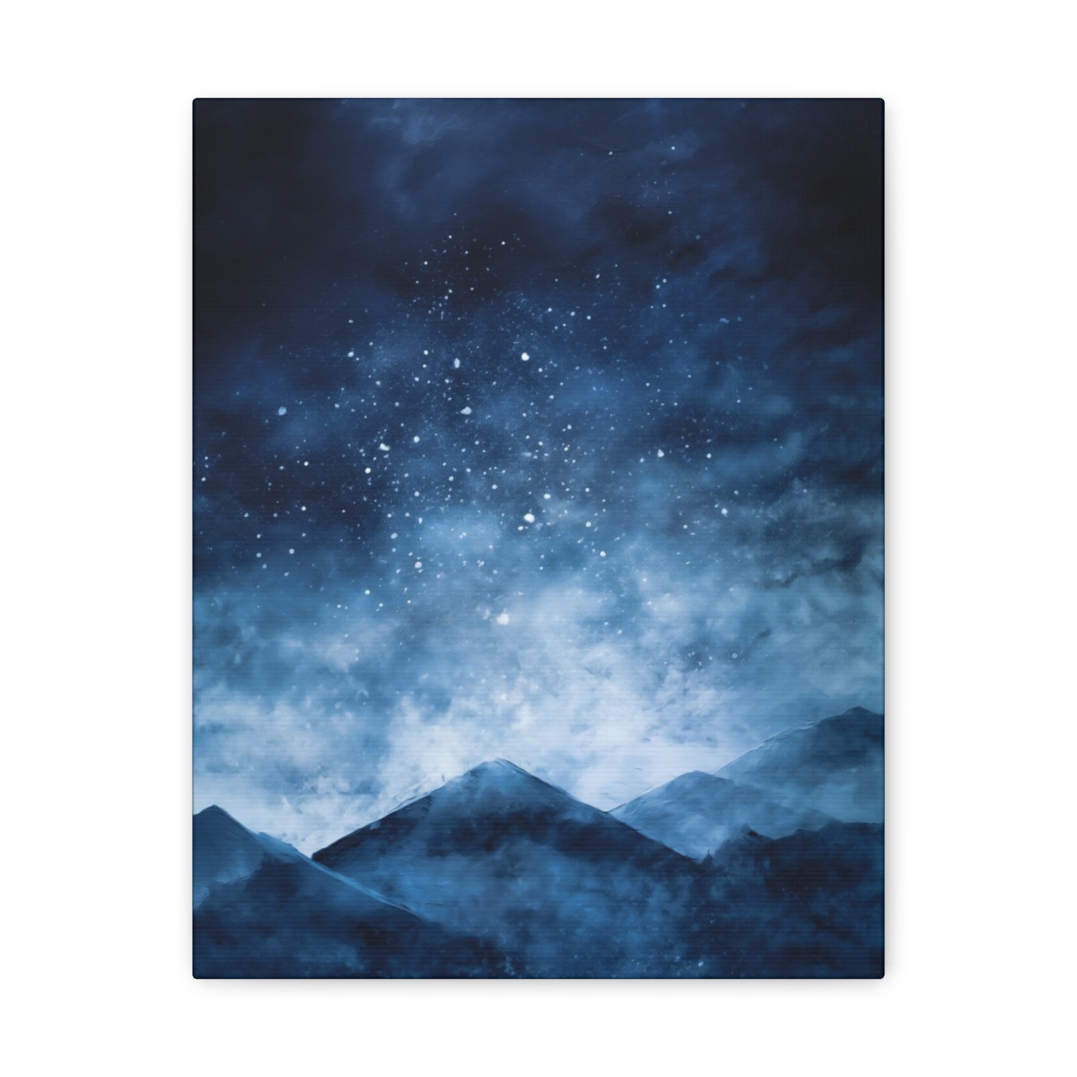 Snowy Mountains Blue Abstract Art | Gallery Wrapped Canvas