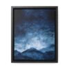 Snowy Mountains Blue Abstract Art | Framed Gallery Wrapped Canvas
