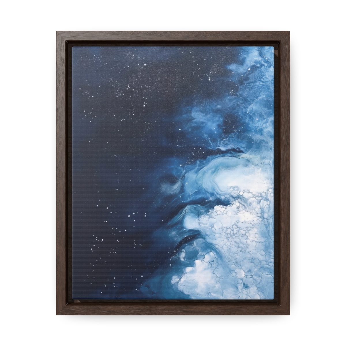 Melting Icebergs Blue Abstract Art | Framed Gallery Wrapped Canvas
