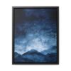 Snowy Mountains Blue Abstract Art | Framed Gallery Wrapped Canvas