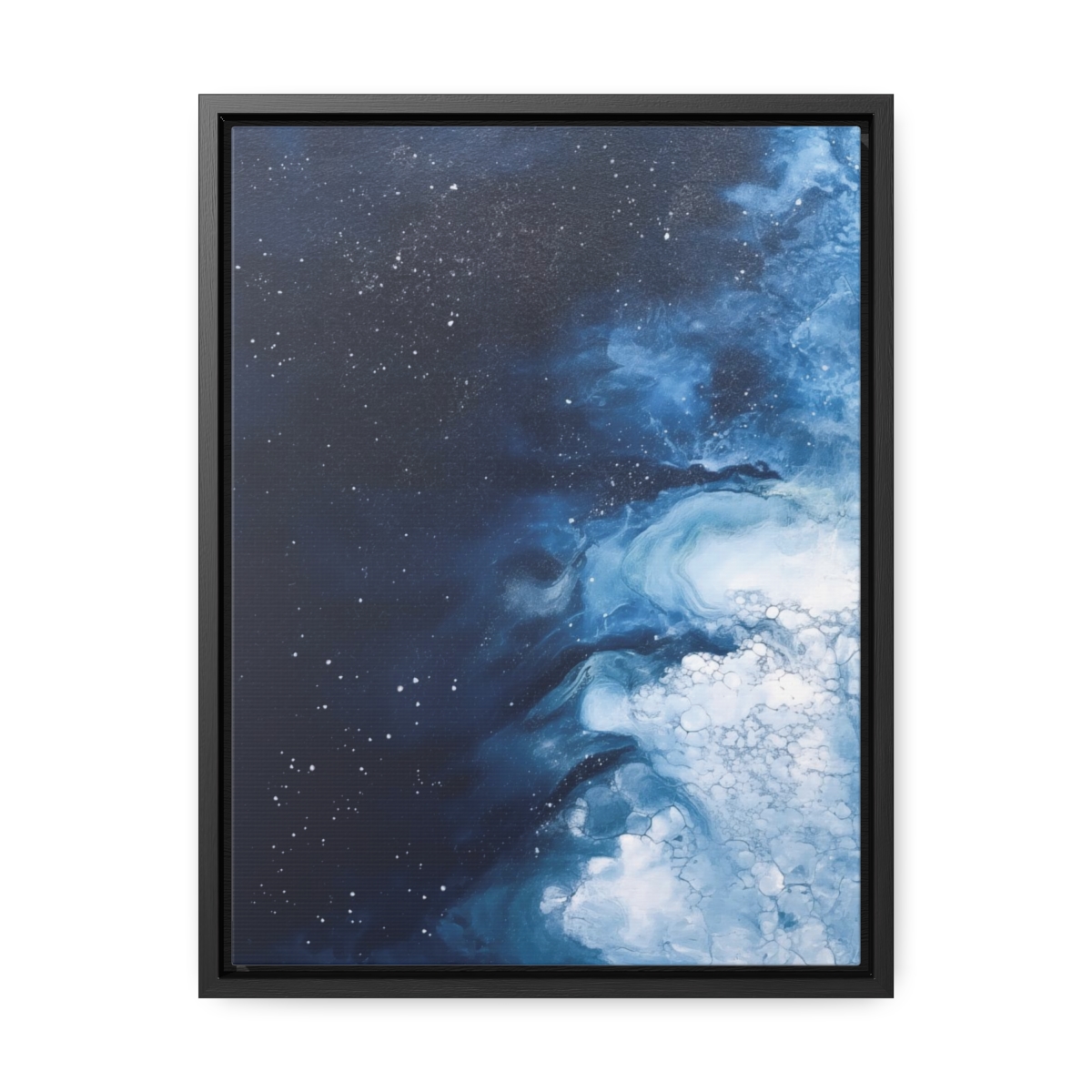 Melting Icebergs Blue Abstract Art | Framed Gallery Wrapped Canvas