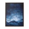 Snowy Mountains Blue Abstract Art | Framed Gallery Wrapped Canvas
